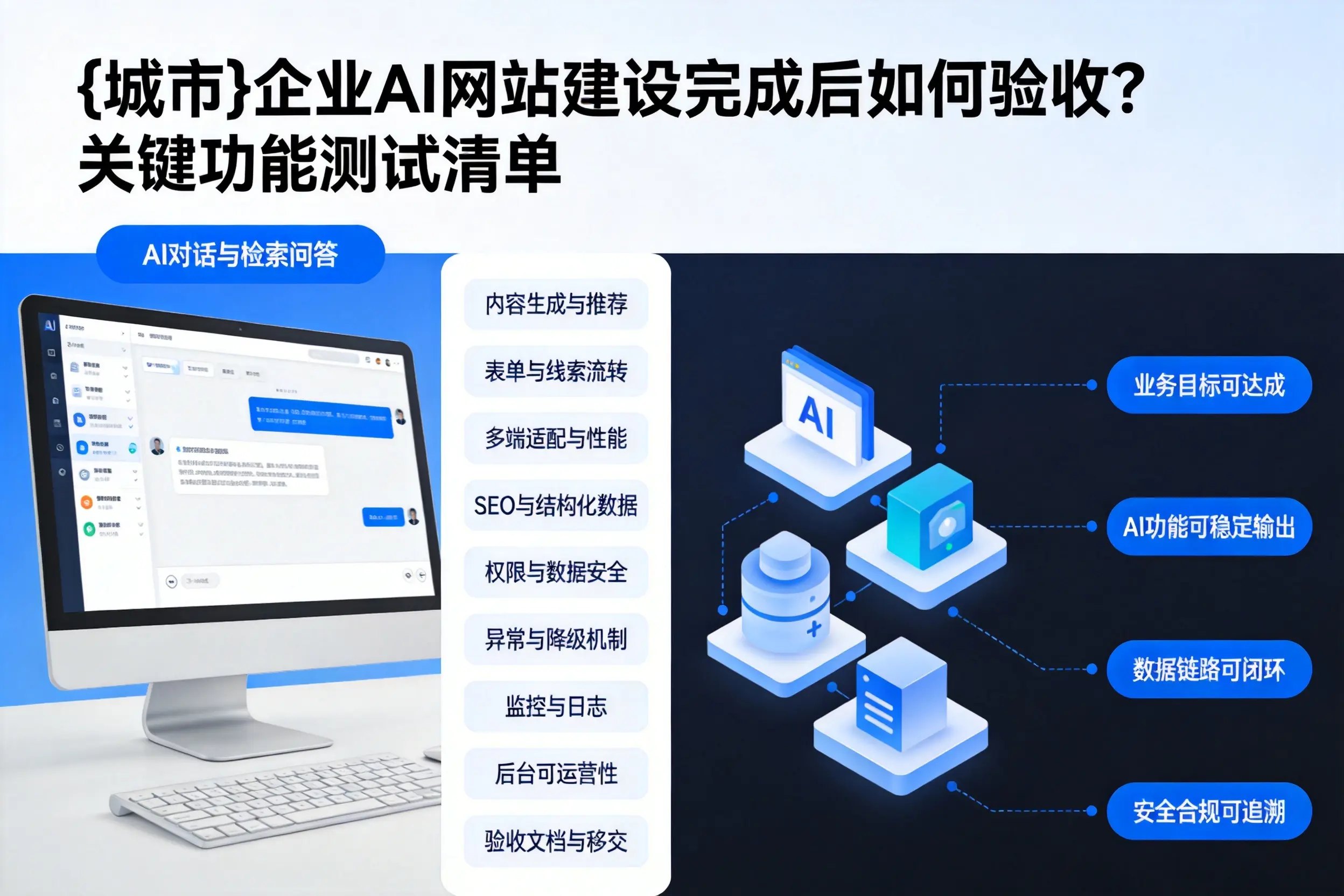 徐州企业AI网站建设完成后如何验收？关键功能测试清单