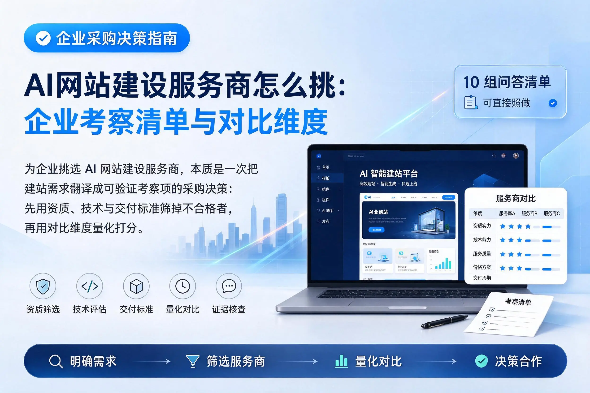 AI网站建设服务商怎么挑:徐州企业考察清单与对比维度